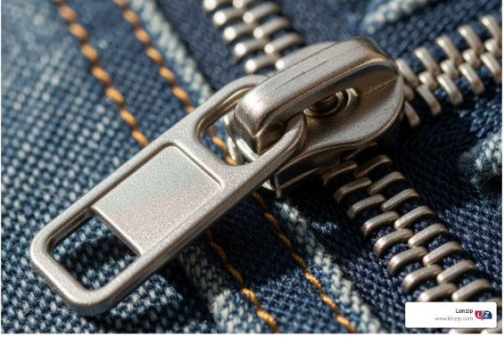 close up of a zipper