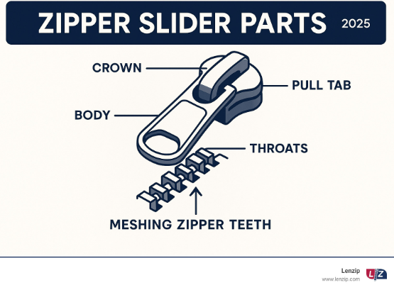 Zipper slider parts