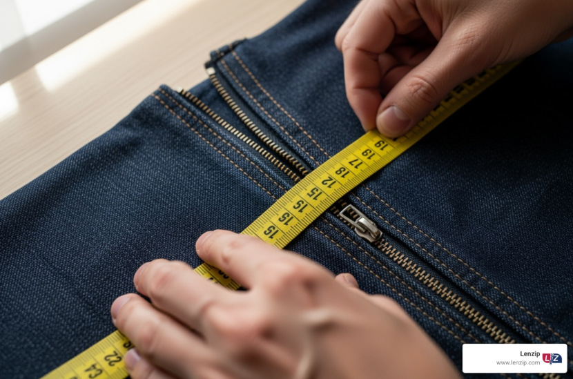 putting zipper on jacket