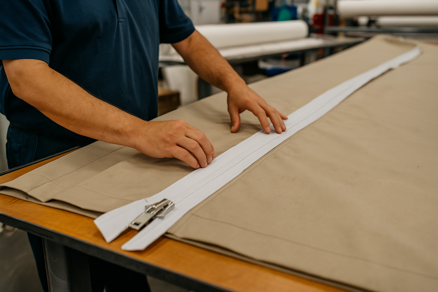 finished zipper being made