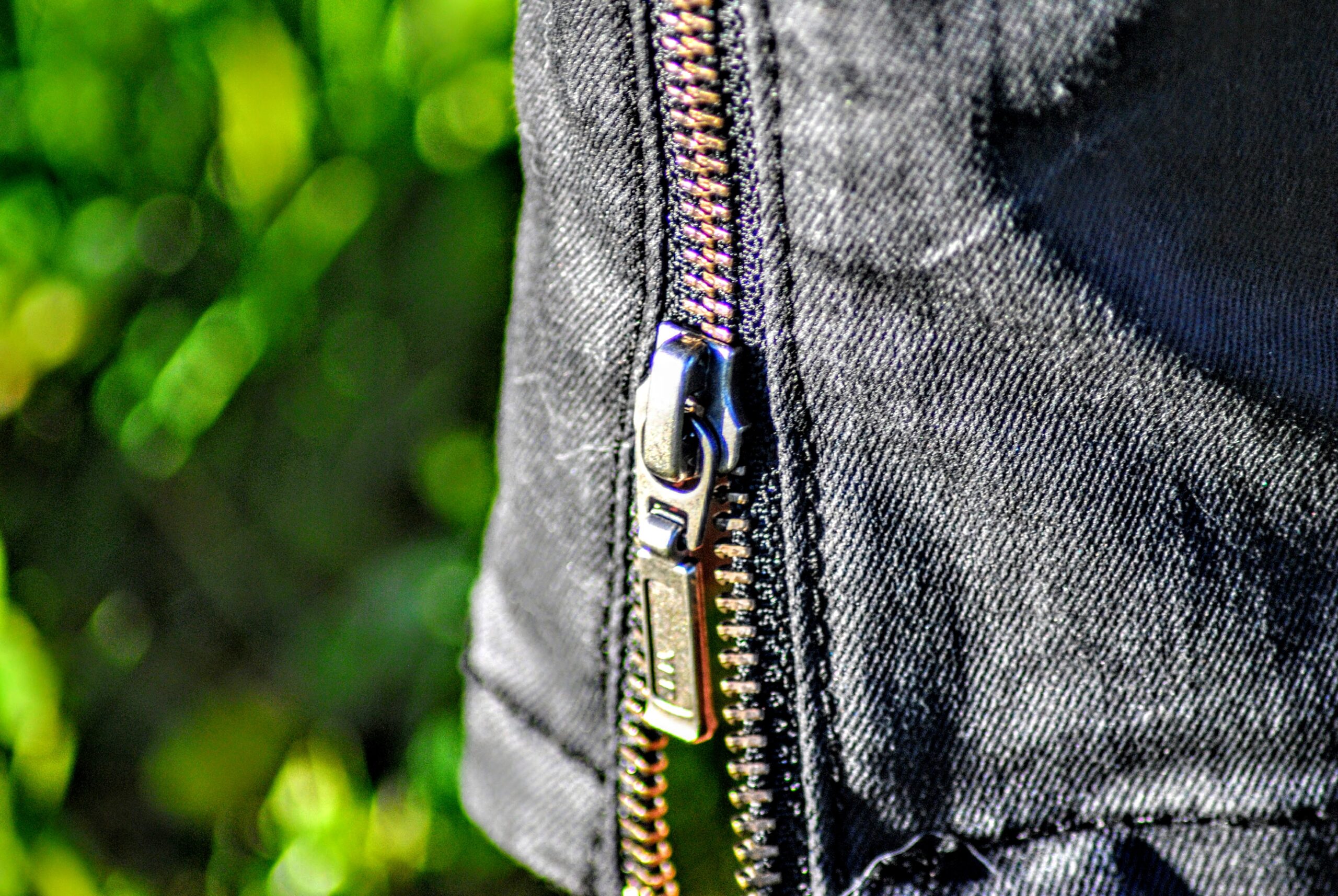 Close up working zipper outside.