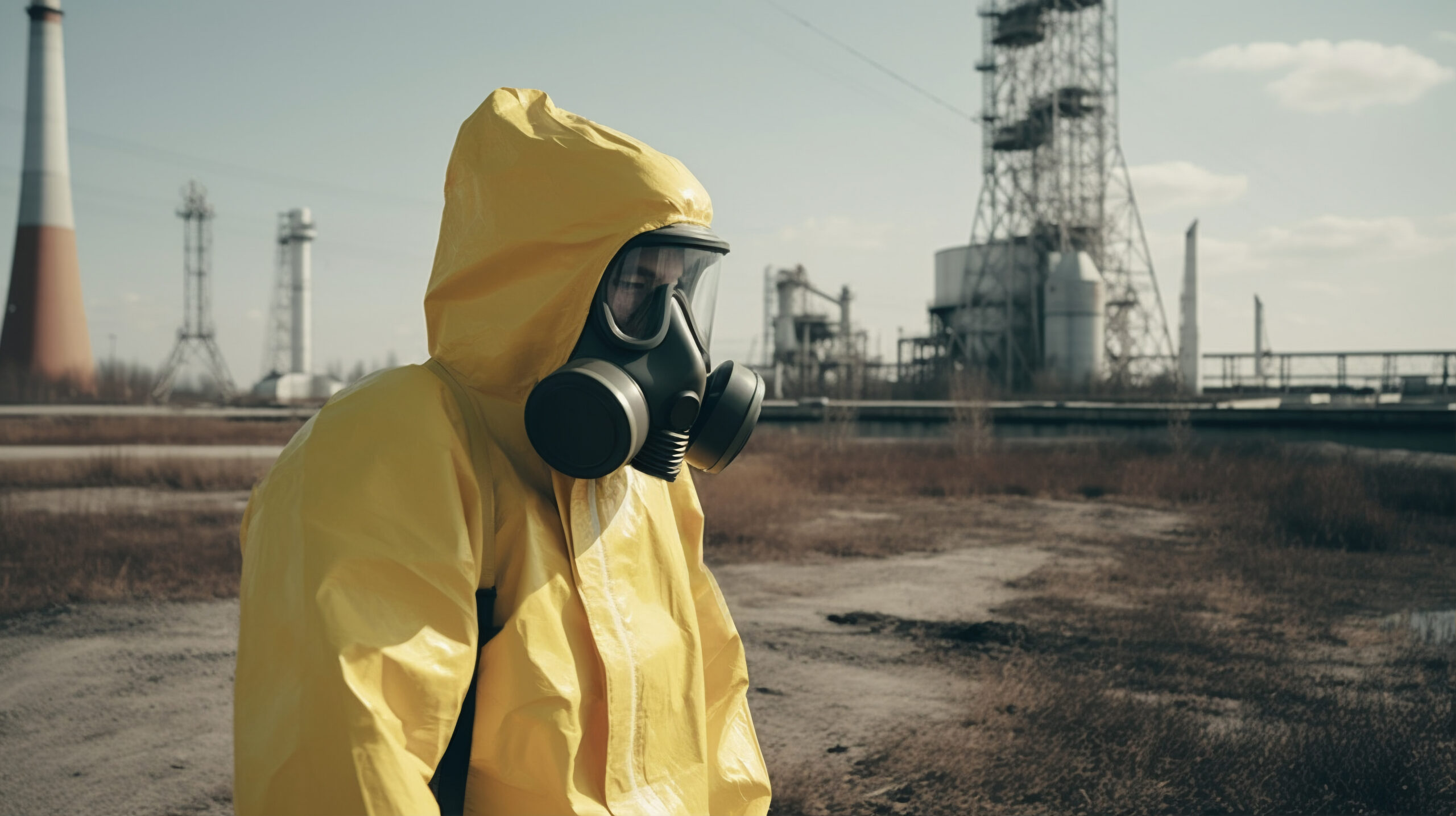 person-wearing-hazmat-suit-working-nuclear-power-plant. They have chemical resistant clothing