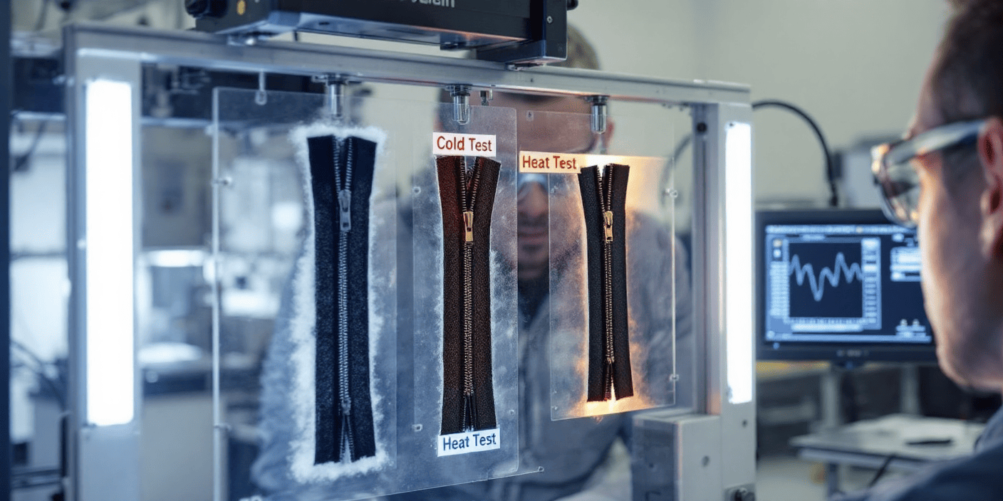 Making sure zippers are perfect