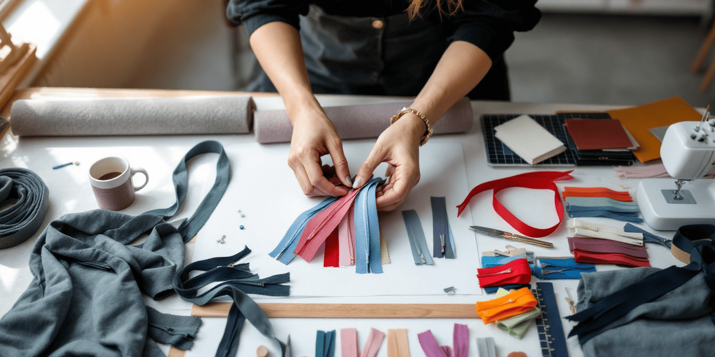 matching fabric to zipper