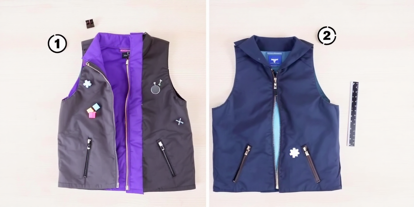 How to match zipper to fabric and how it looks after on a jacket.